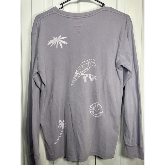 Vans Long Sleeve T-Shirt Small Purple Off The Wall Parrot‎ Palm Tree Graphic - Picture 3 of 4